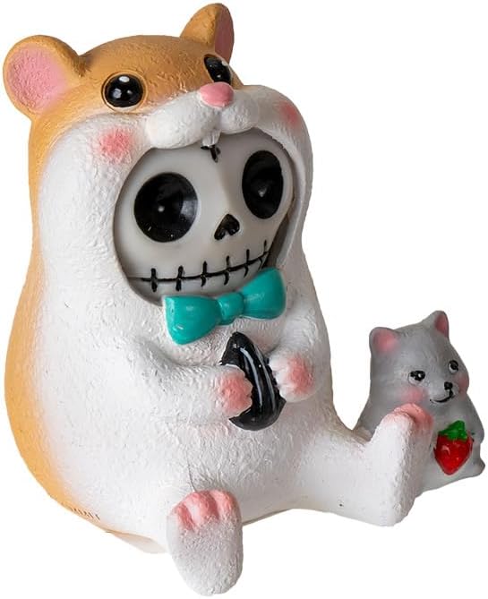 Signature Skeleton in Adorable Hamster Costume with Tiny Mouse Friend