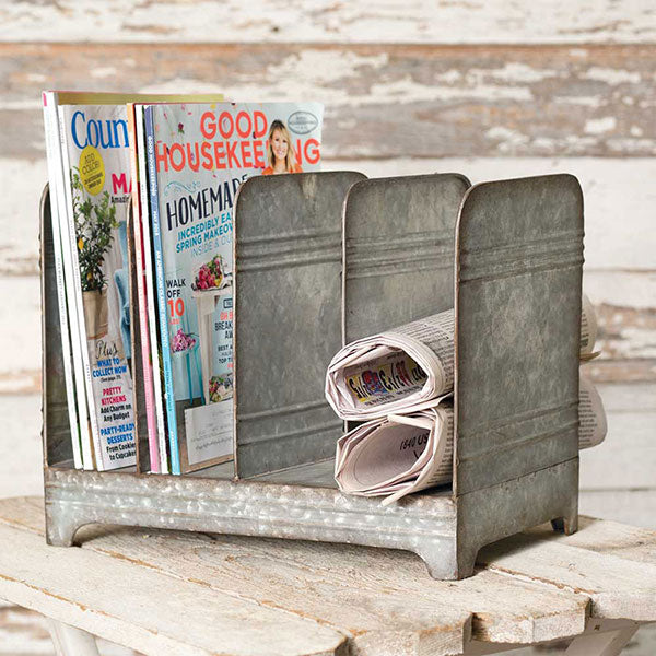 Galvanized Magazine Rack