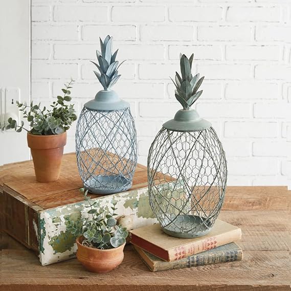 Set of Two Decorative Pineapples