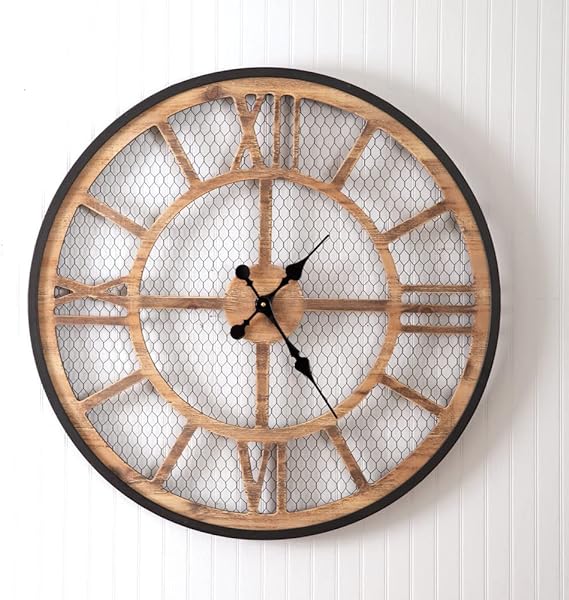 Farmhouse Chicken Wire Wall Clock