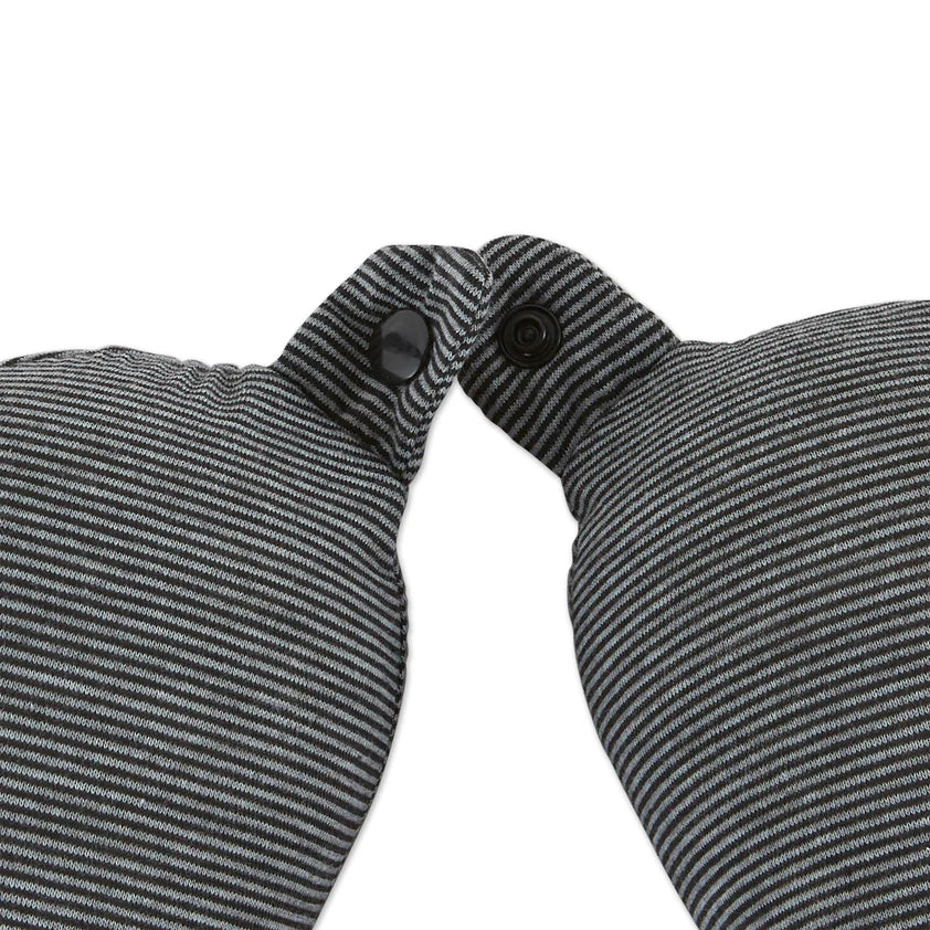 Memory Foam Neck Pillow - Gray Stripe