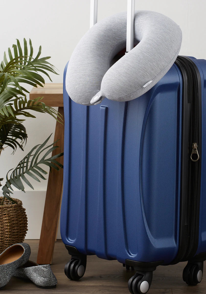 Memory Foam Neck Pillow - Gray Stripe