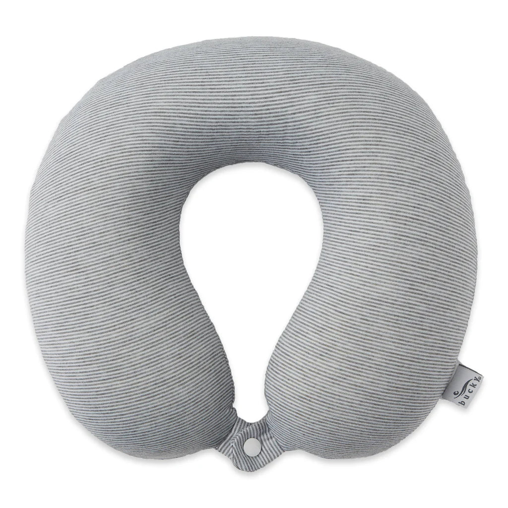 Memory Foam Neck Pillow - Gray Stripe