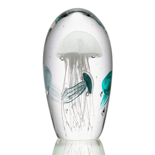 Art Glass Swimming Jellyfish Quartet
