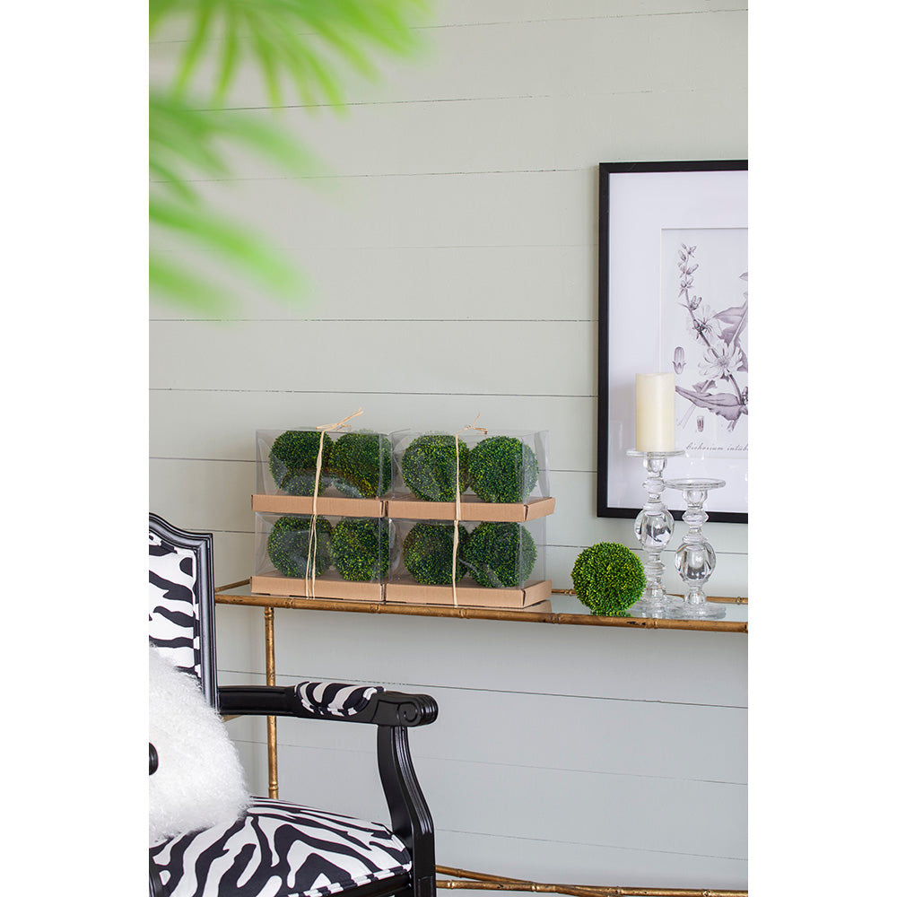 S/2 6" Boxwood Decorative Spheres