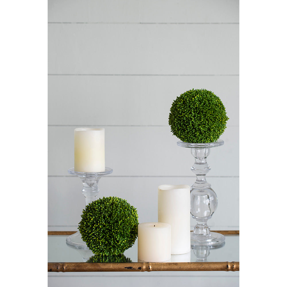 S/2 6" Boxwood Decorative Spheres