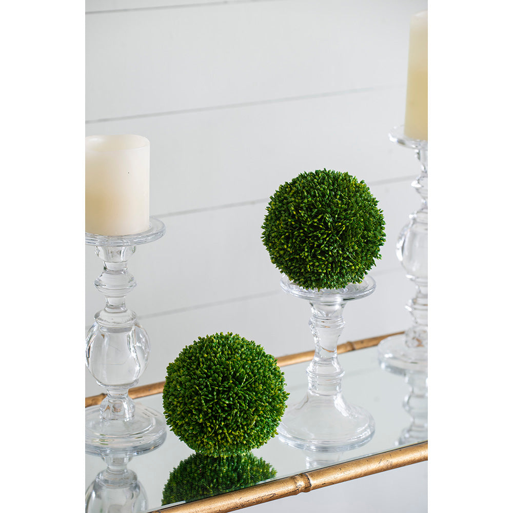 S/2 6" Boxwood Decorative Spheres
