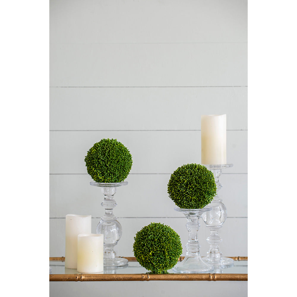 S/2 6" Boxwood Decorative Spheres