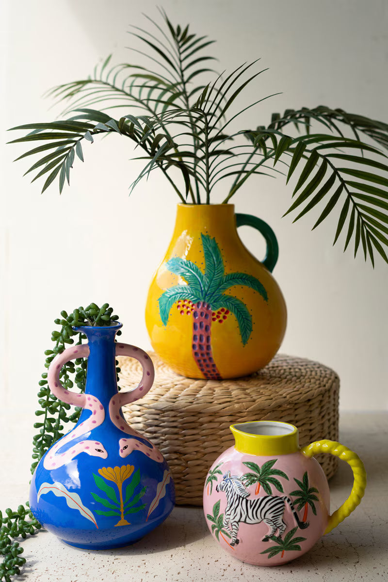 Funky Ceramic Palm Tree Vase