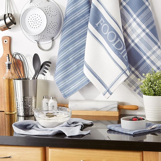 Stonewash Blue Foodie Dishtowel & Dishcloth