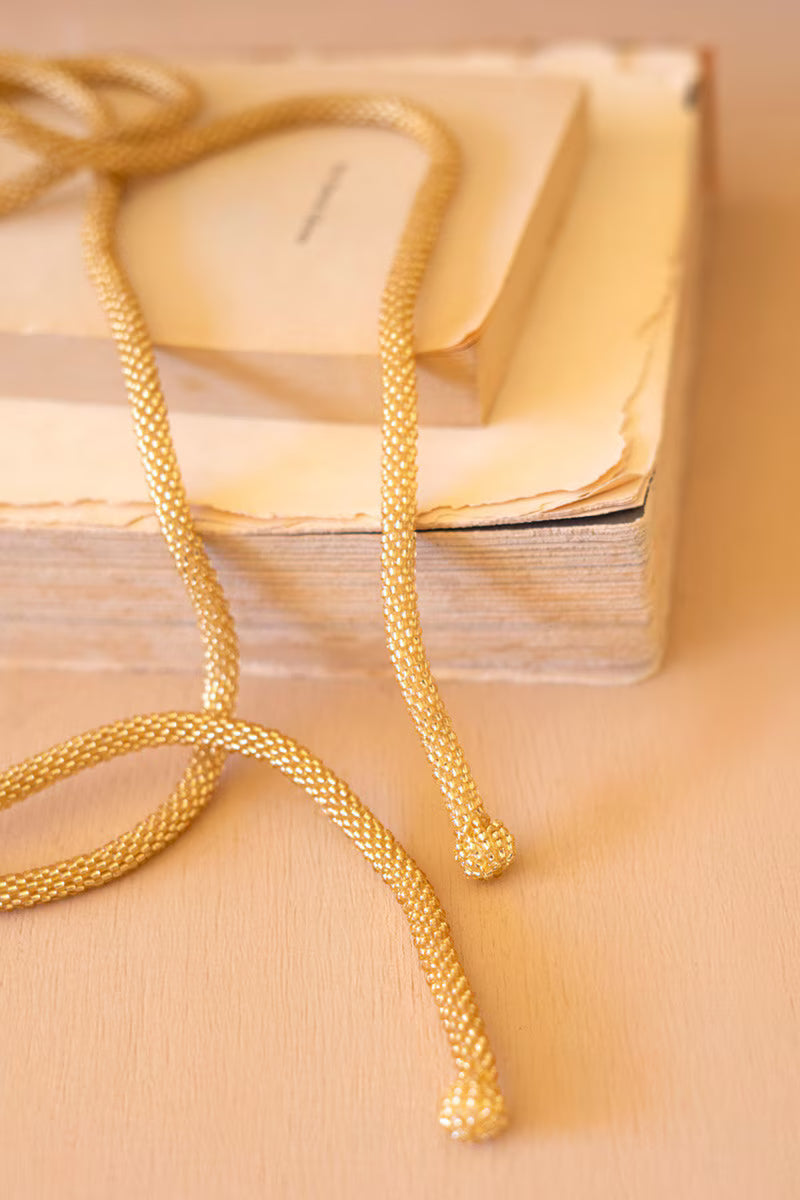 Gold Plain Seed-Beaded Lariat