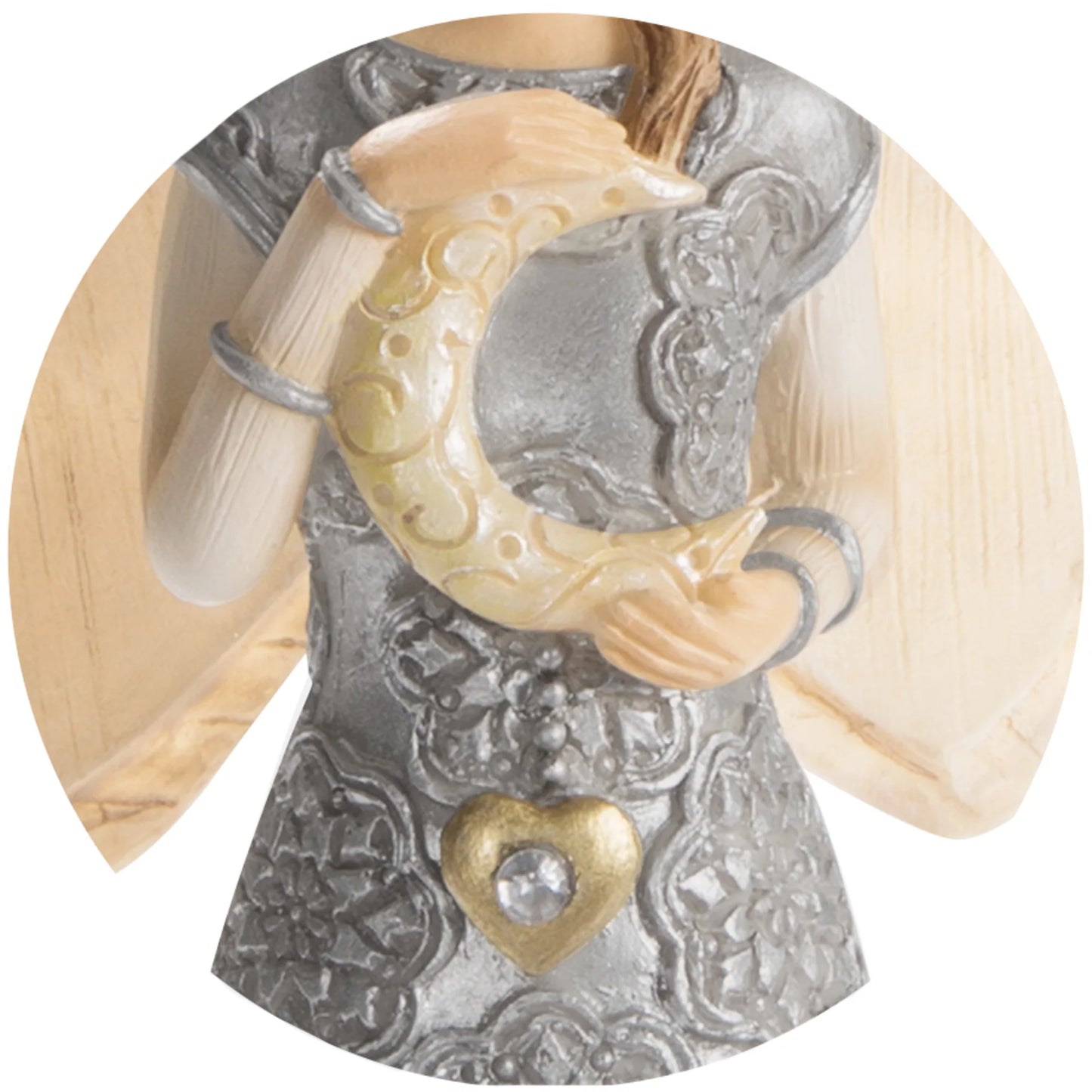 Love You 6" Angel Holding Moon