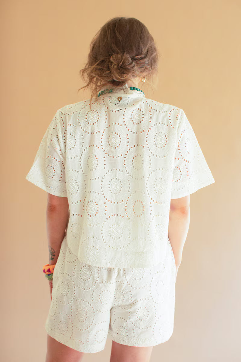 Eyelet Drawstring Short