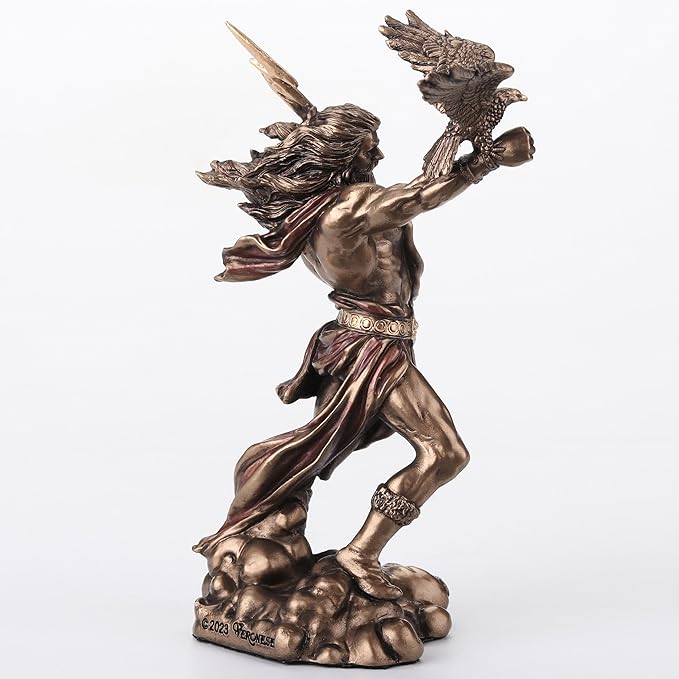 Zeus Greek God Of The Sky Holding Thunderbolt With Eagle