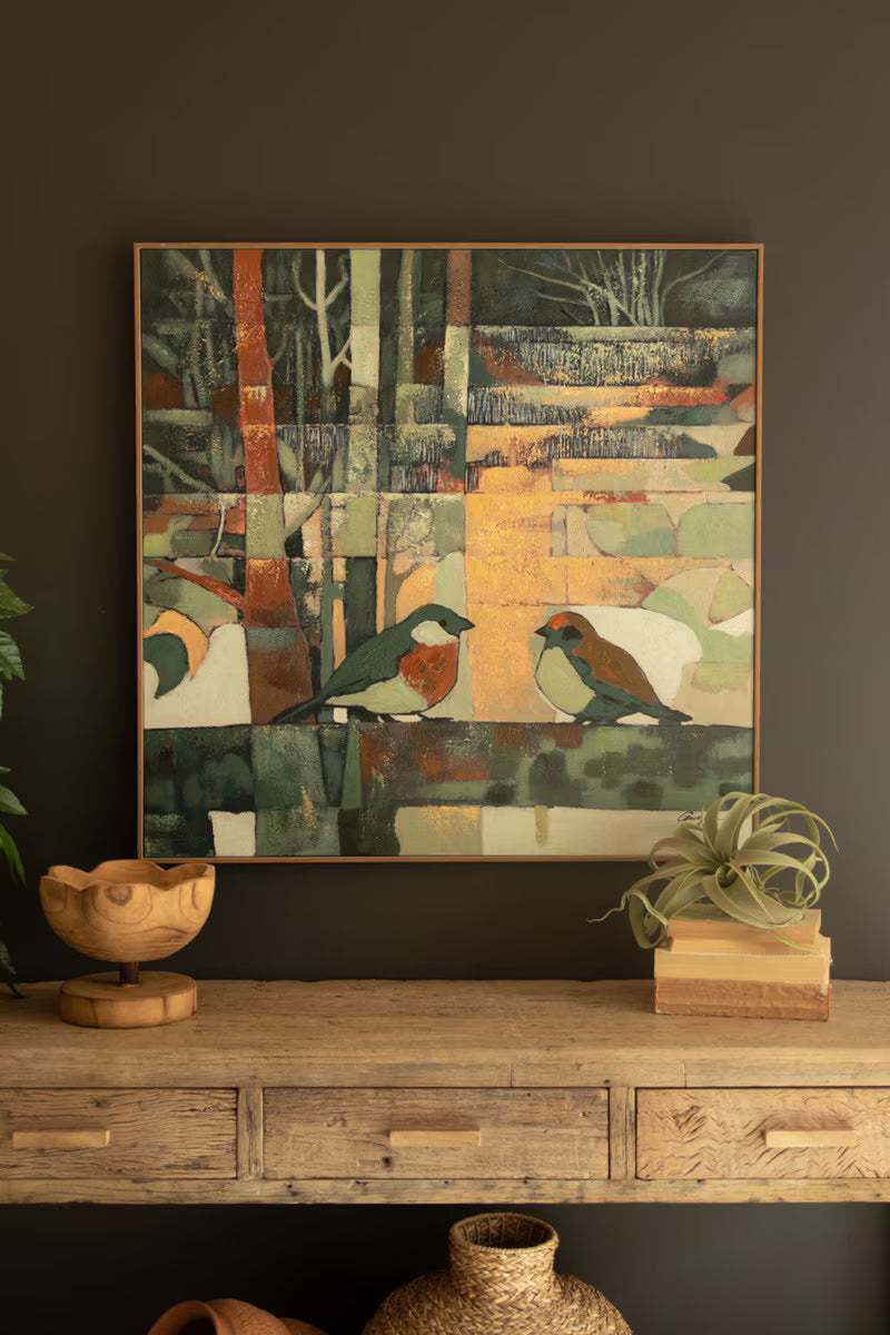 Framed Two Birds Painting