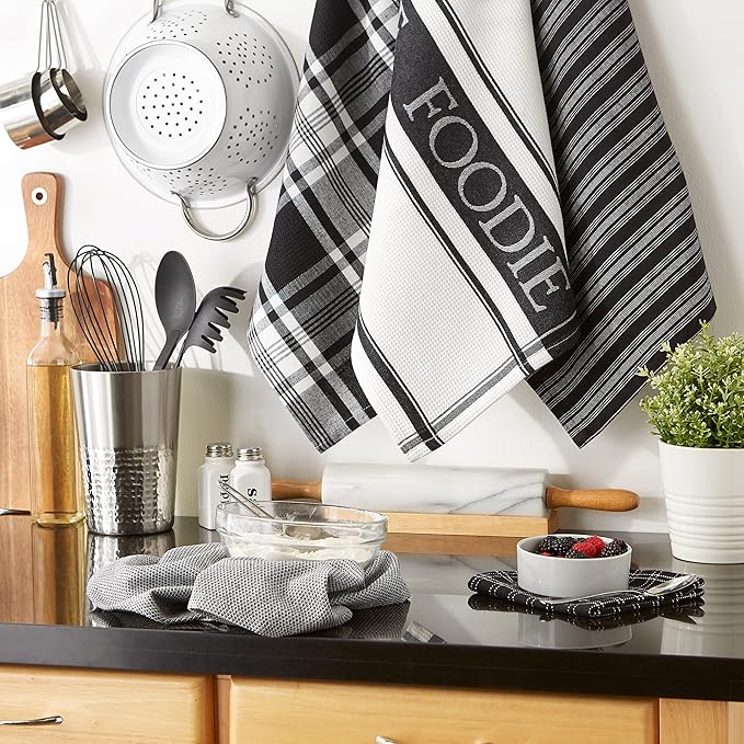 Black Foodie Dishcloth & Towel Set/5