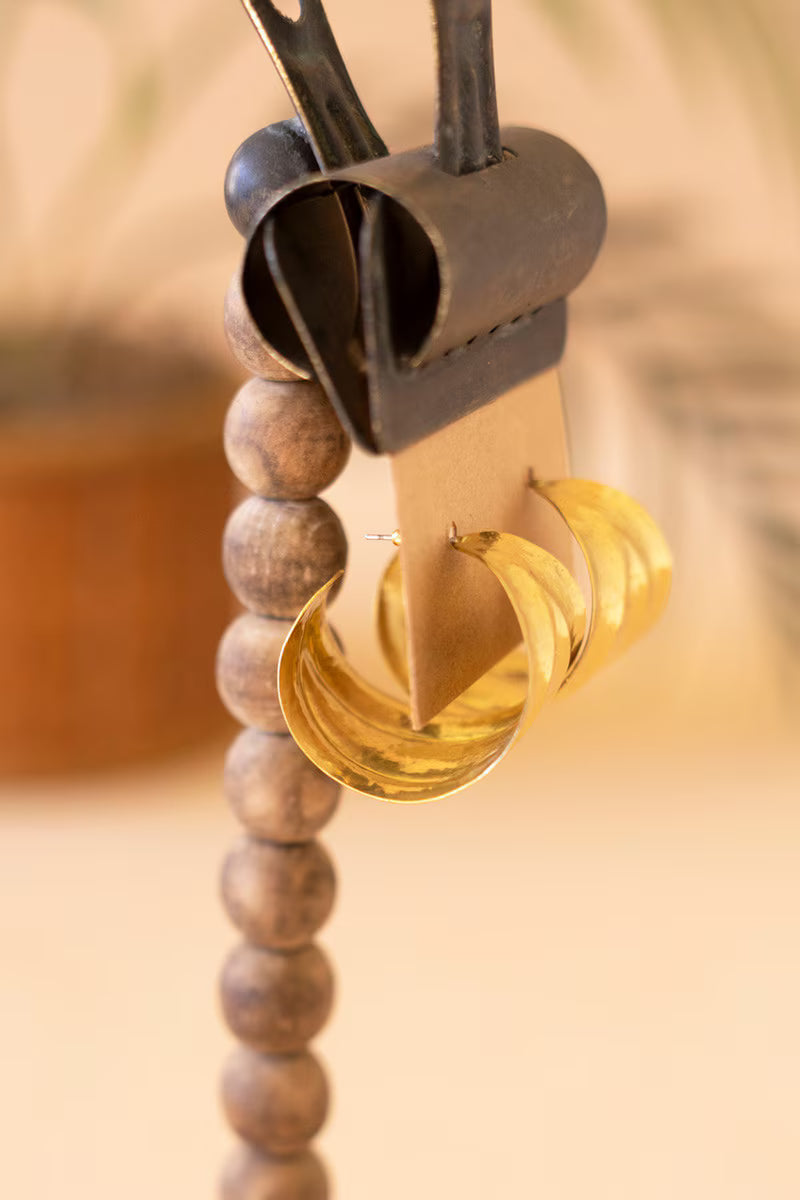 Half-Hoop Ridged Gold-Tone Earrings