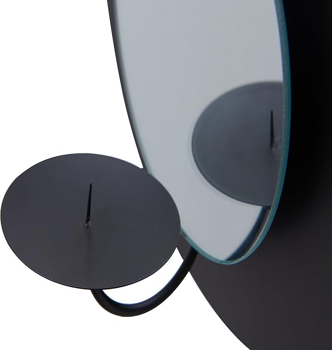 Round Rustic Pillar Candle Sconce With Rope & Mirror – A Unique Hanging Wall Accent