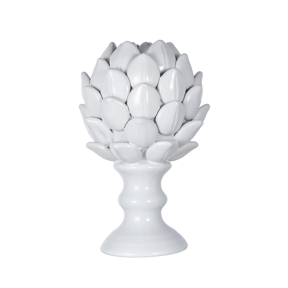 5x10" White Ceramic Artichoke Sculpture