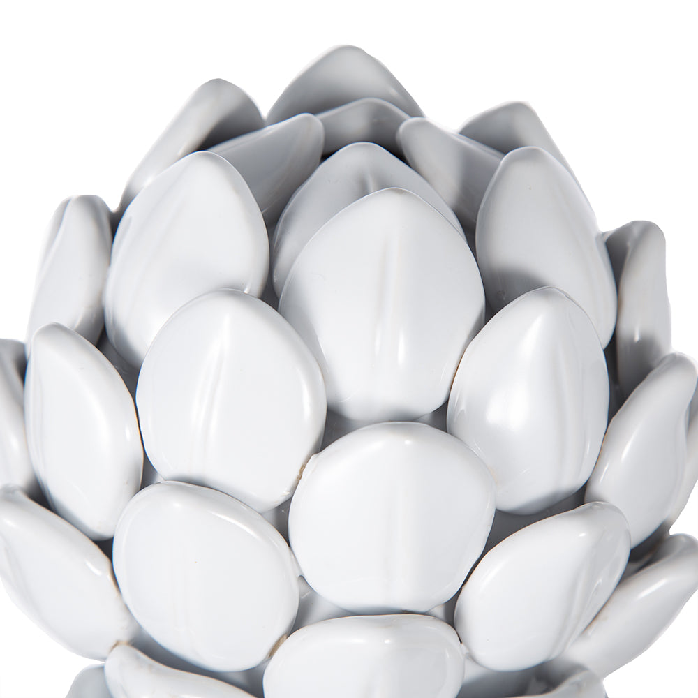 5x10" White Ceramic Artichoke Sculpture