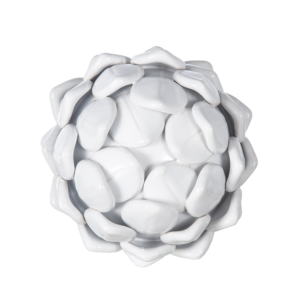 5x10" White Ceramic Artichoke Sculpture