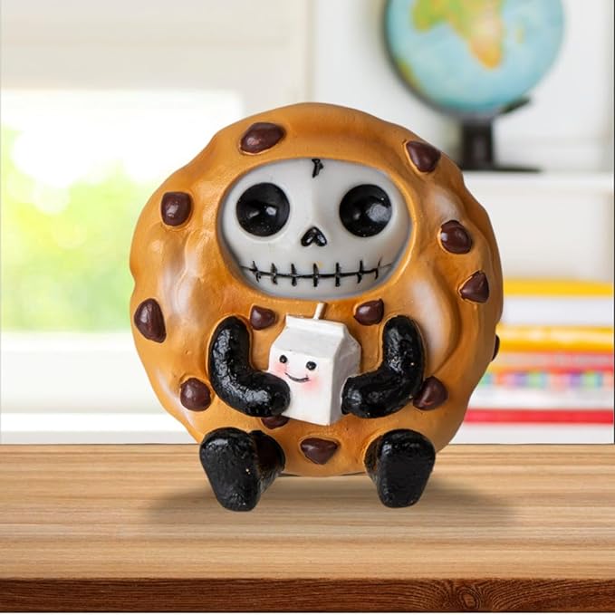 Signature Skeleton in Chocolate Chip Cookie Costume with Cute Milk