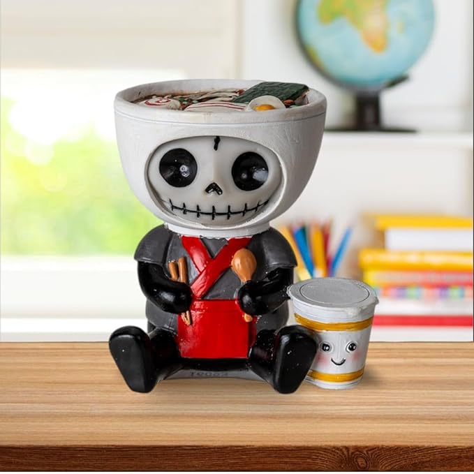 Signature Skeleton in Adorable Ramen Soup Bowl Costume with Cute Noodle Cup