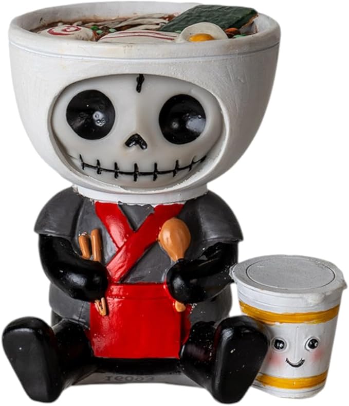 Signature Skeleton in Adorable Ramen Soup Bowl Costume with Cute Noodle Cup