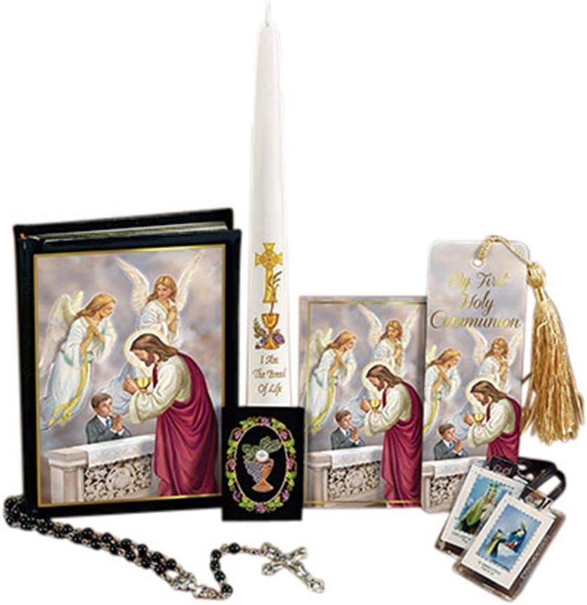 Boys Blessed Sacrament Deluxe First Communion Gift Box Set With Candle