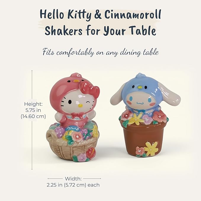 Hello Kitty & Cinnamoroll Easter Chick Planter Salt & Pepper Set
