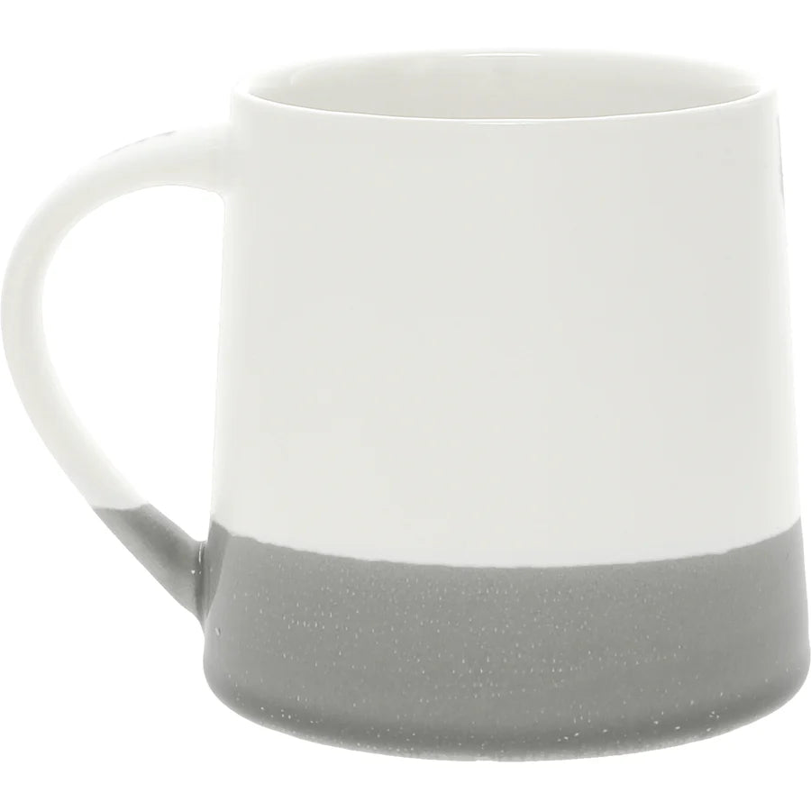 Love You Forever 17oz Organic Shaped Gray Dipped Stamped Letter Novelty Coffee Mug