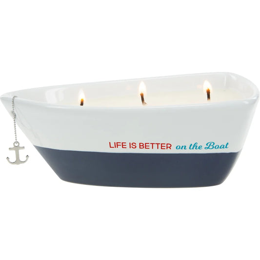 On the Boat Triple Wick 10 oz Soy Wax Candle Scent: Tranquility