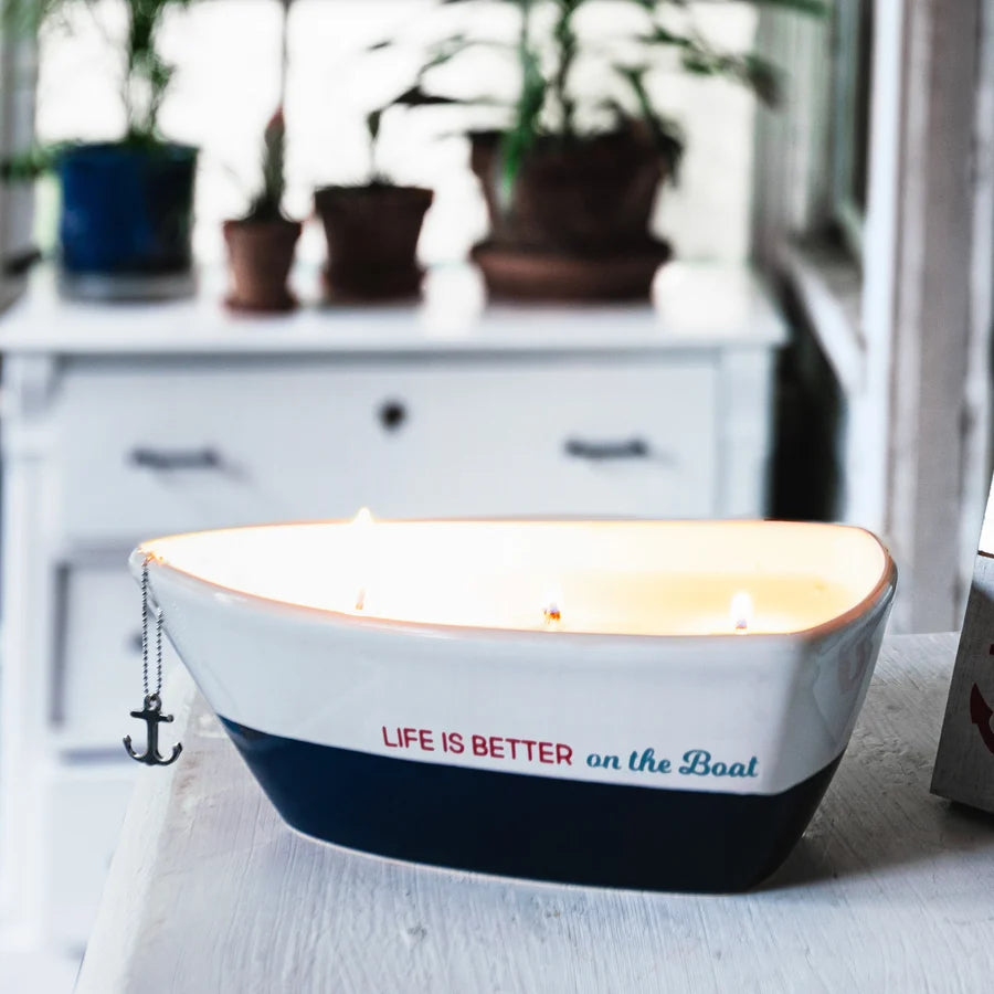 On the Boat Triple Wick 10 oz Soy Wax Candle Scent: Tranquility