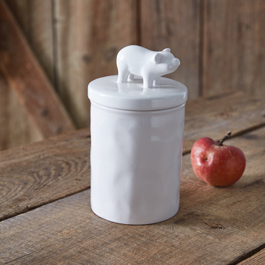 Cute White Small Piglet Canister