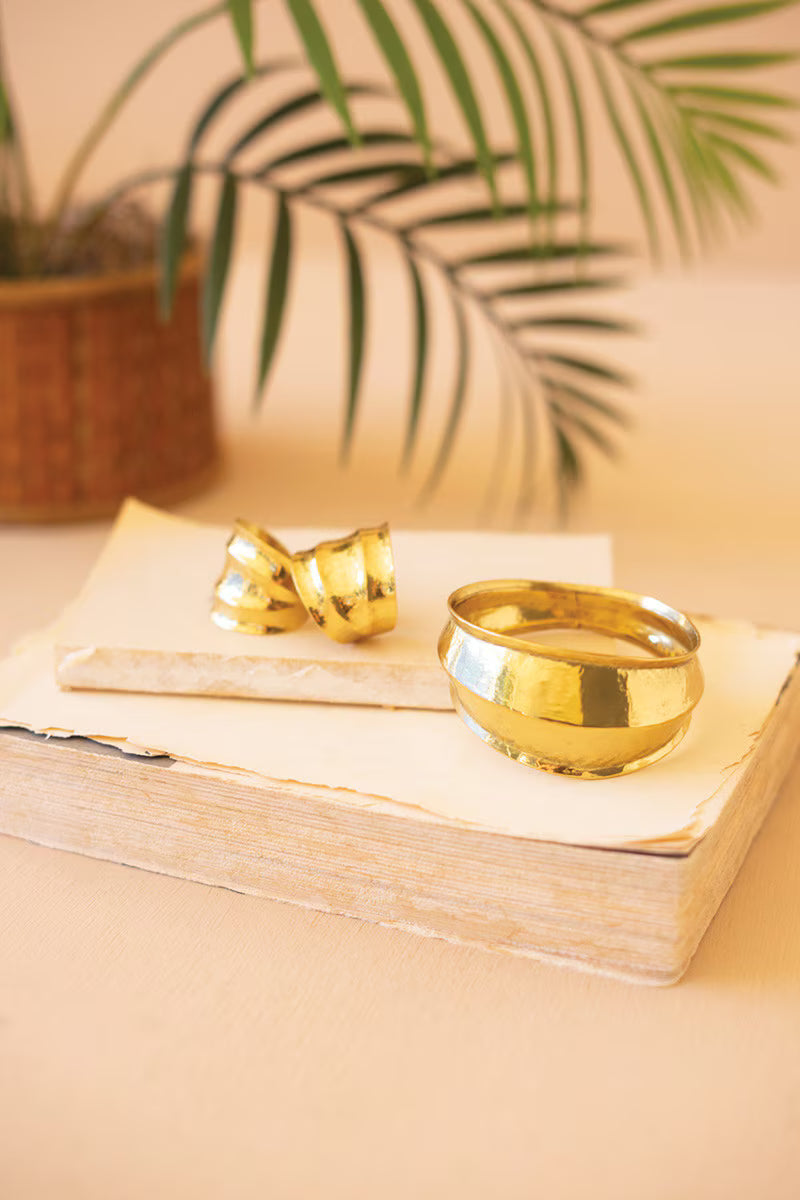 Half-Hoop Ridged Gold-Tone Earrings