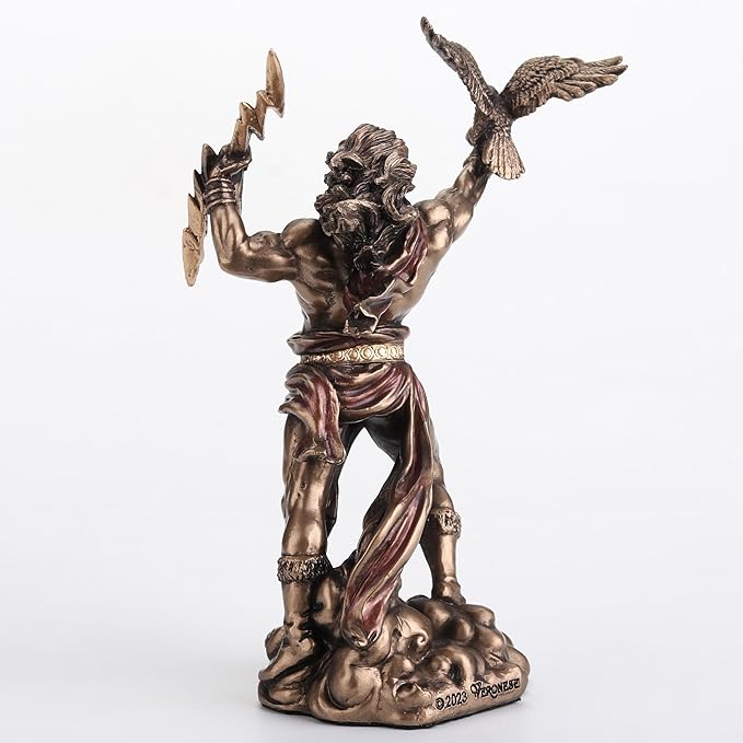 Zeus Greek God Of The Sky Holding Thunderbolt With Eagle