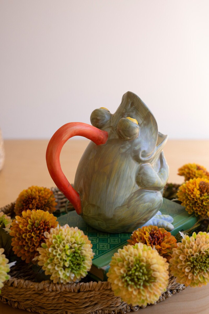 Ceramic Frog Pitcher Vase