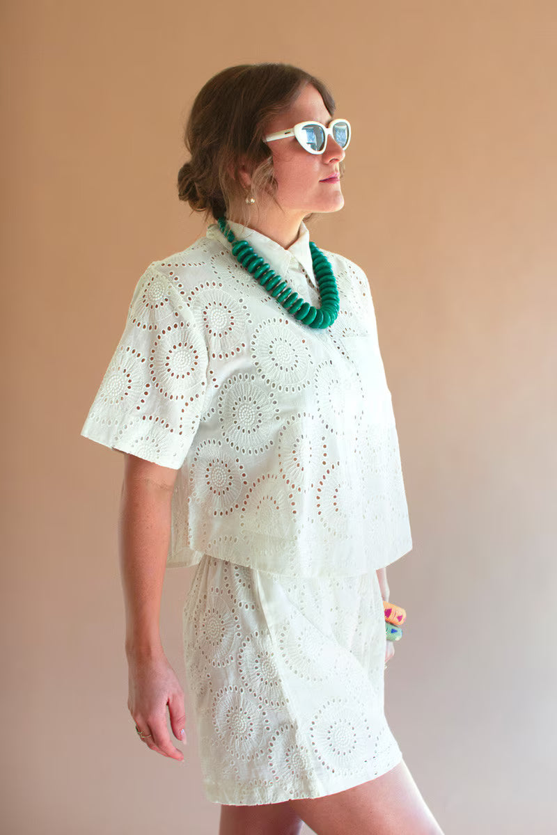 Eyelet Drawstring Short