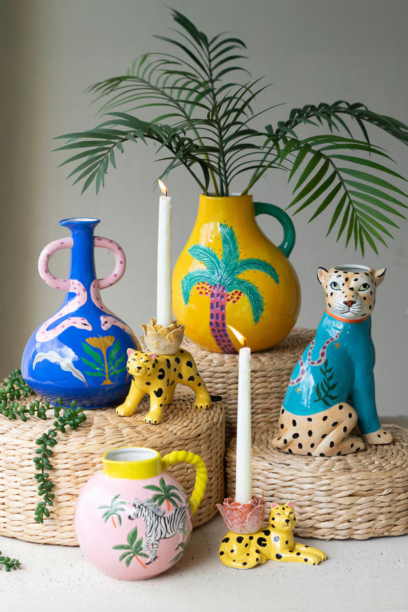 Funky Ceramic Palm Tree Vase