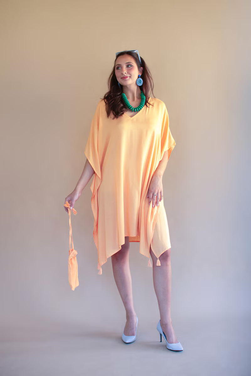 Cumin Kaftan with Matching Bag