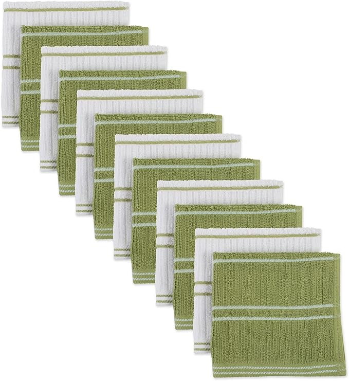 Basic Ribbed Terry Dishcloths, Blue