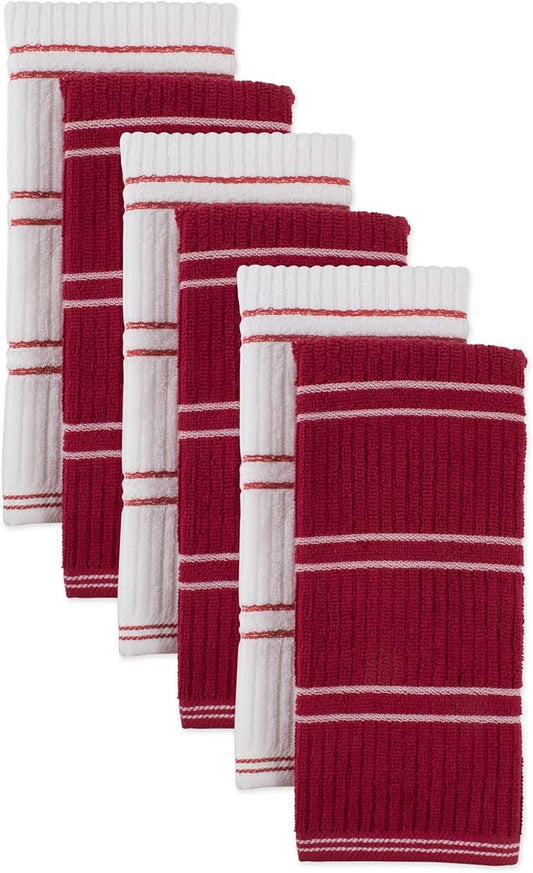 Ribbed Terry Kitchen Basics Collection Dish Towels, Red