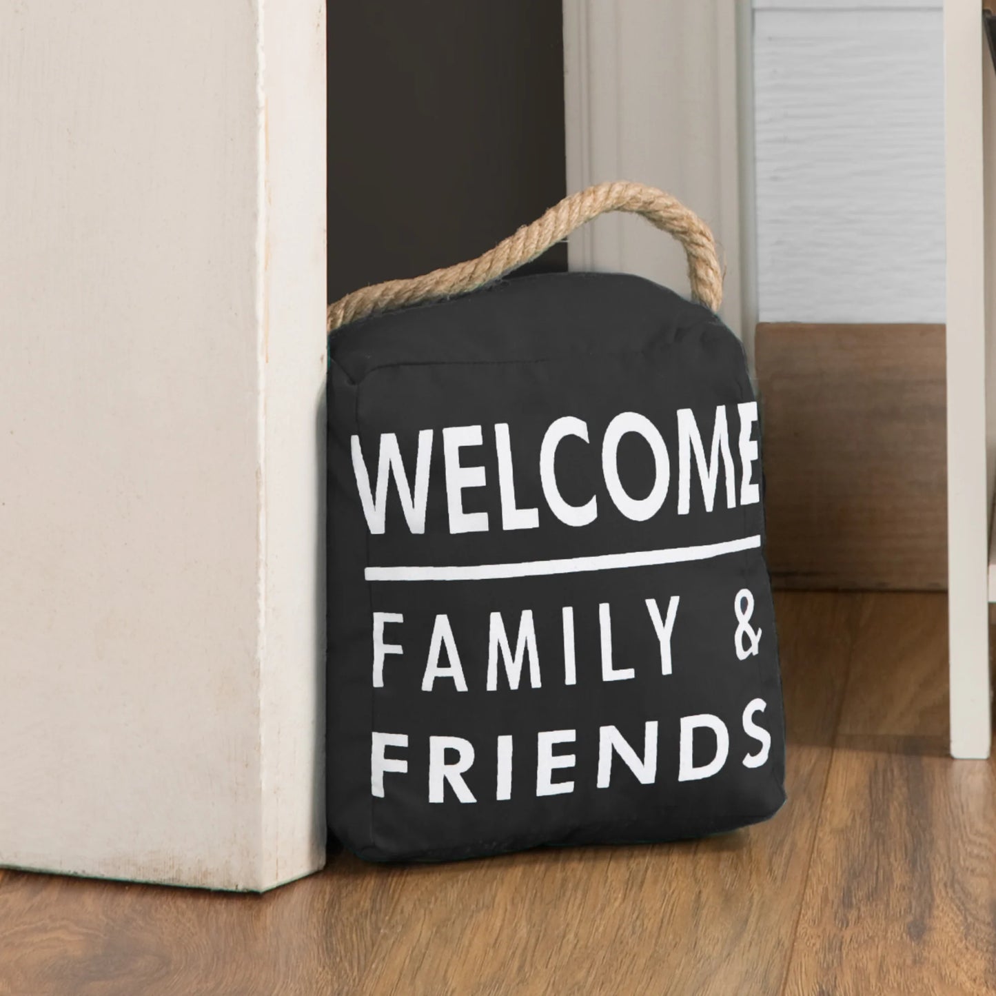 Welcome 5" x 6" Dark Gray Door Stopper