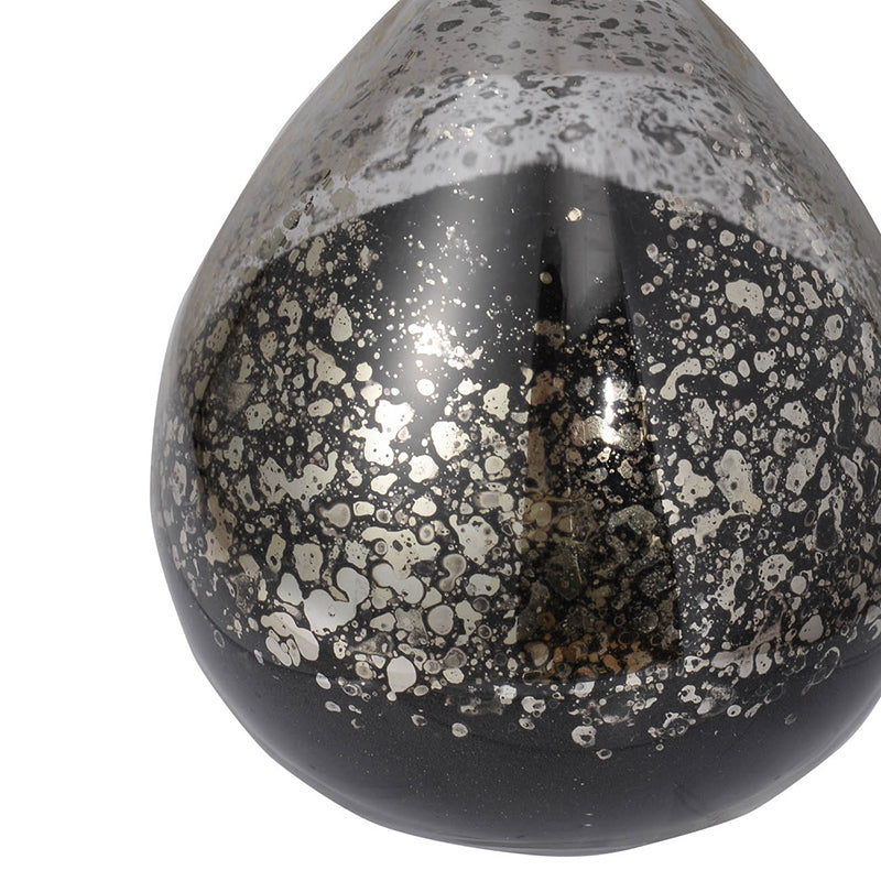 2x8" Peleus 30-Minute Silvered Hourglass, Black Sand