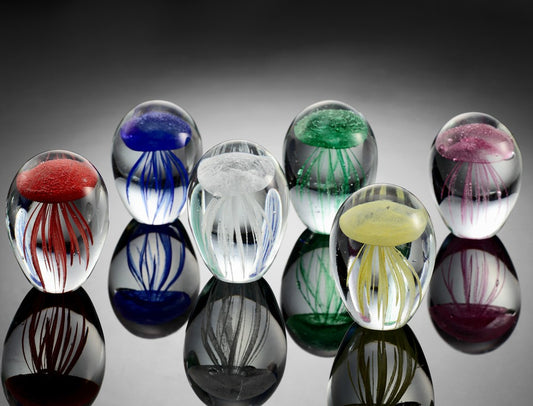 Art Glass Mini Jellyfish Set Assorted Colors