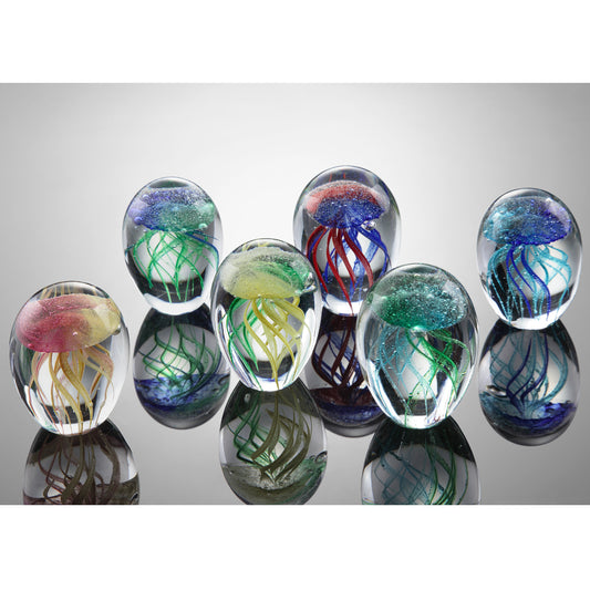 Art Glass Mini Jellyfish set Assorted Colors