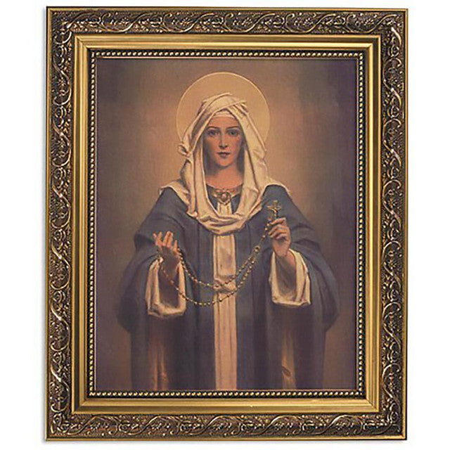 Chambers: Our Lady Of The Rosary Gold Tone Framed Print