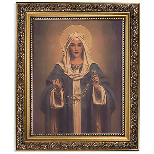 Chambers: Our Lady Of The Rosary Gold Tone Framed Print