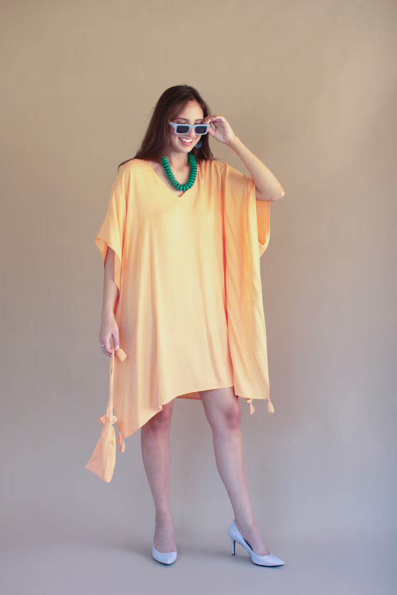 Cumin Kaftan with Matching Bag