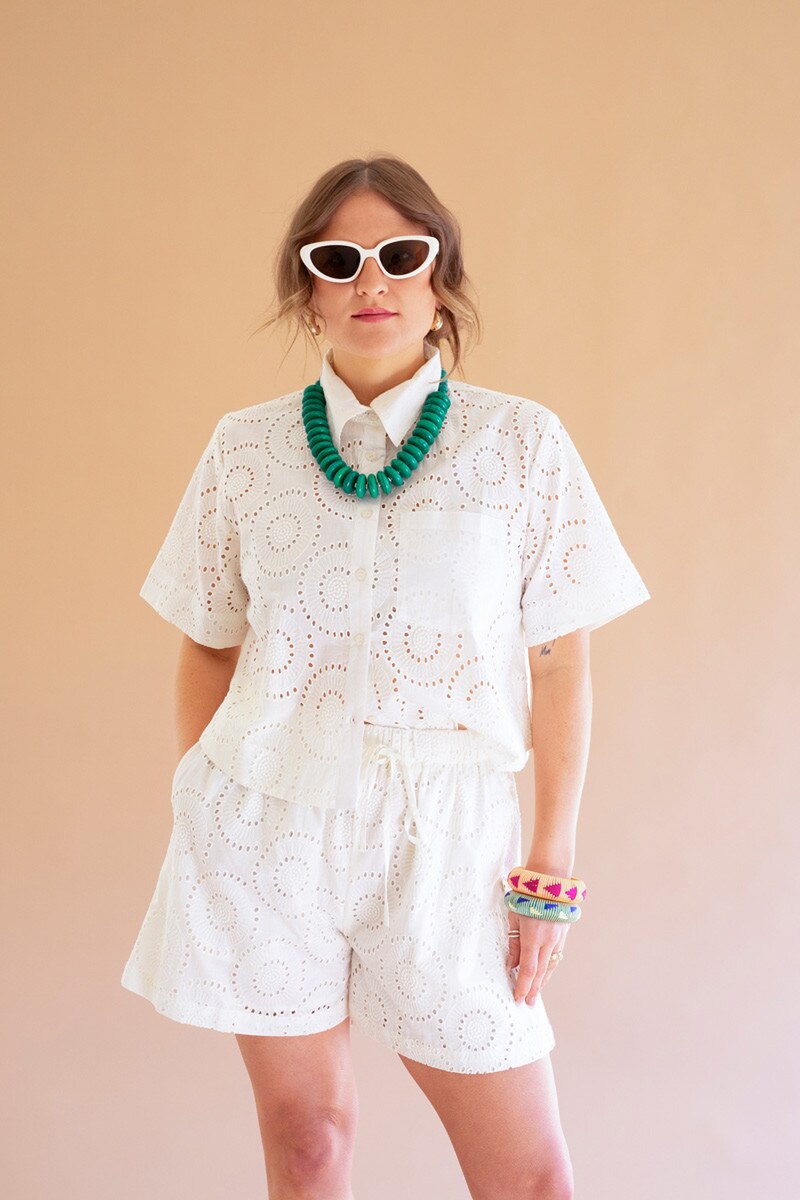 Eyelet Drawstring Short